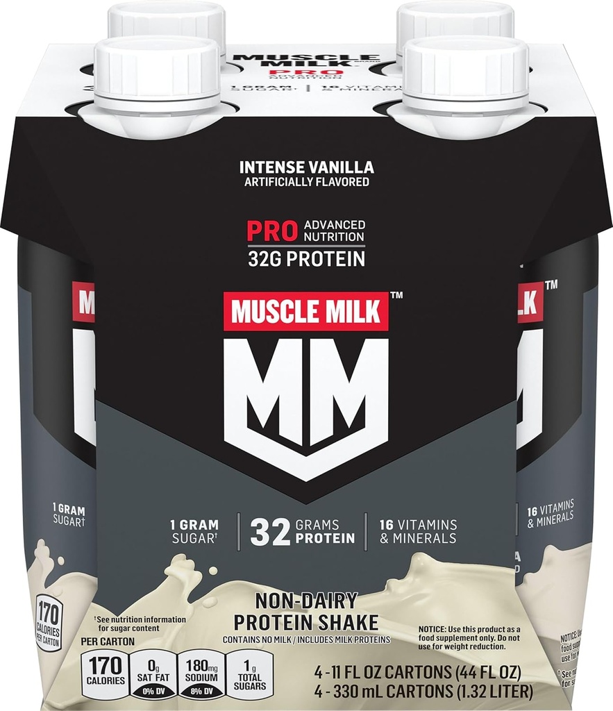 Muscle Milk Pro Series Protein Shake, Intenzivní Vanilla, 4 Počet