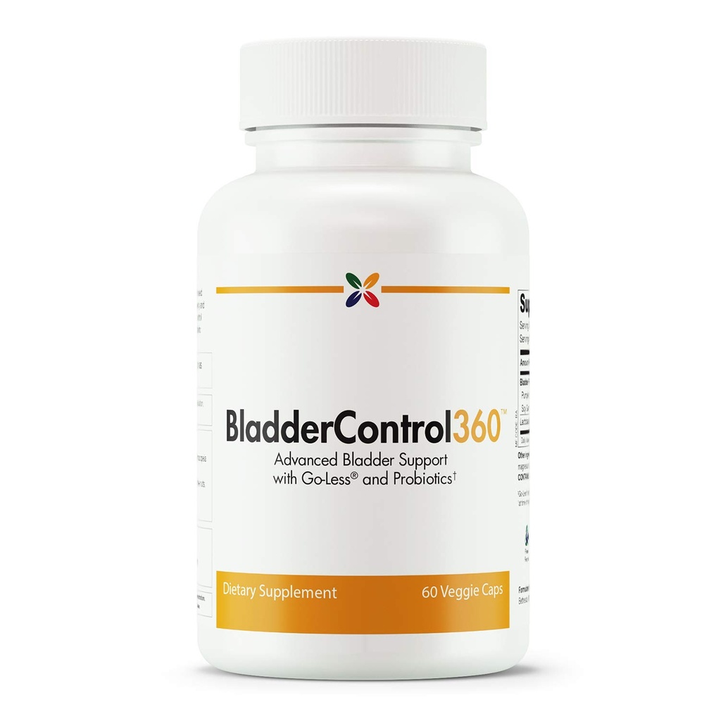 Stop Aging Now - BladderControl360 Formule - Podpora kontroly močových měchýřů - Go-less & Probiotika - Močové zdraví Probiotický dodatek - Lactobacillus Rhamnosus, Dýňové semeno & Soy Germ Extrakts - 60 Vicaps