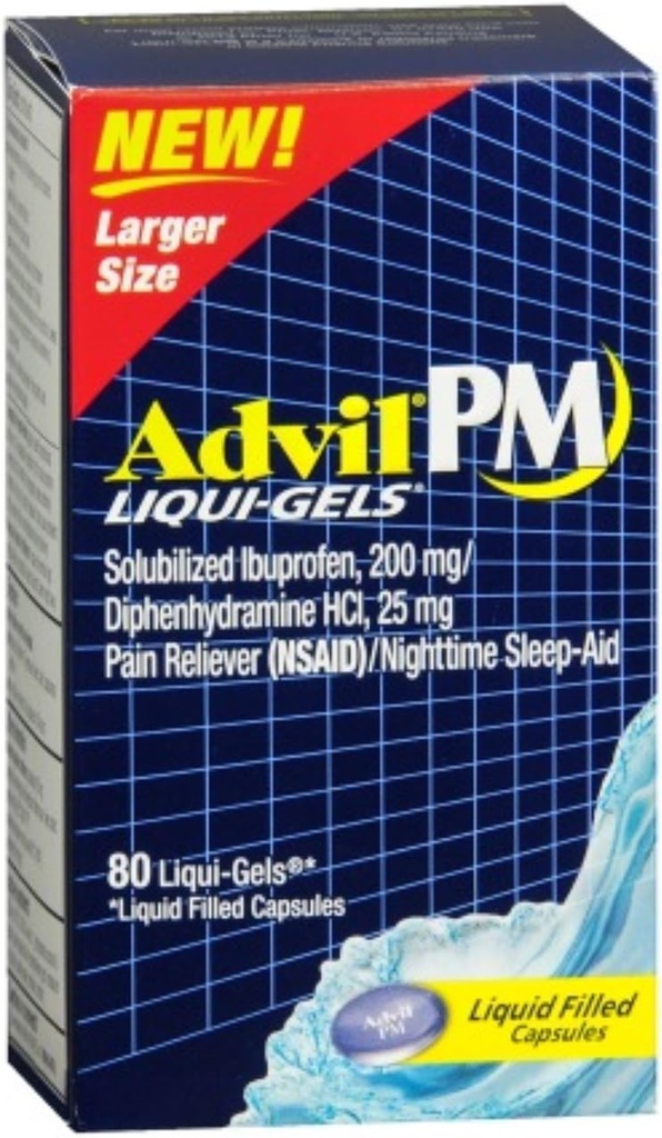 Advil PM Ibuprofen 200 mg Liqui- Gels 80 ea (balení po 9)