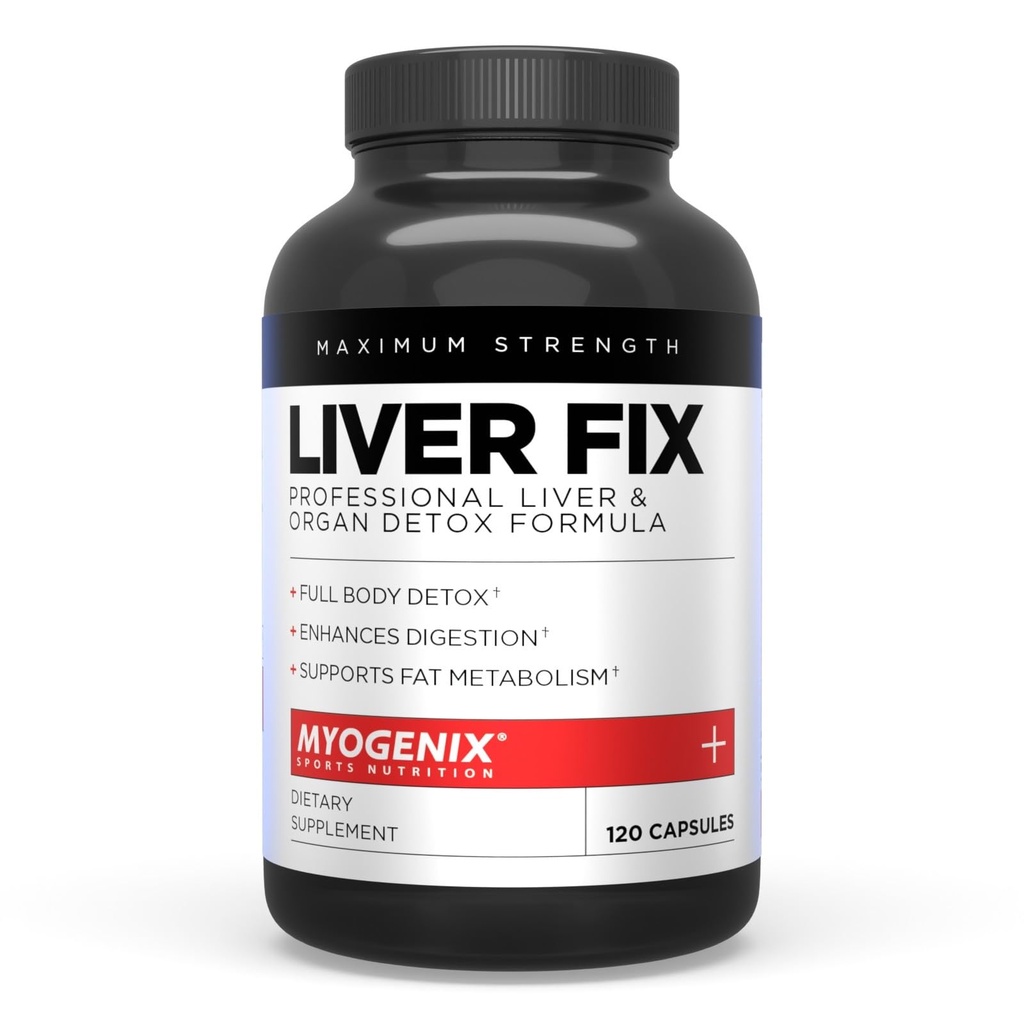 Myogenix Játra Fix - Professional Játra & Organ Detox Formule - Vylepšení Digestion - Podporuje metabolismus tuku - Easy- to - Polykat - Dietní dodatek (120 Kapsle)