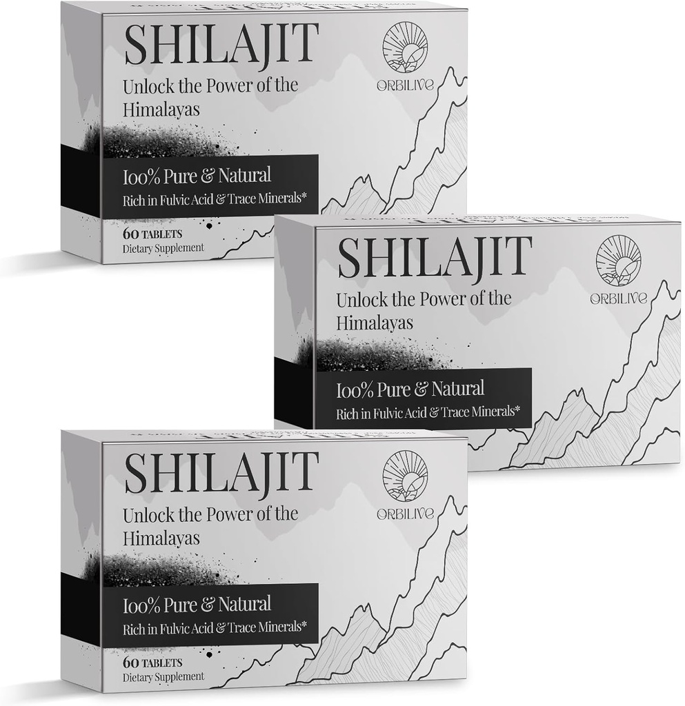 30 000 MG Shilajit Tablety, 100% Shilajit Pure, Himalayan Organic, Shilajit pro muže a ženy bohaté na Fulvic Acid & 85 + Stopové minerály, Shilajit dodatek pro energetický a imunitní systém, 180 Počet