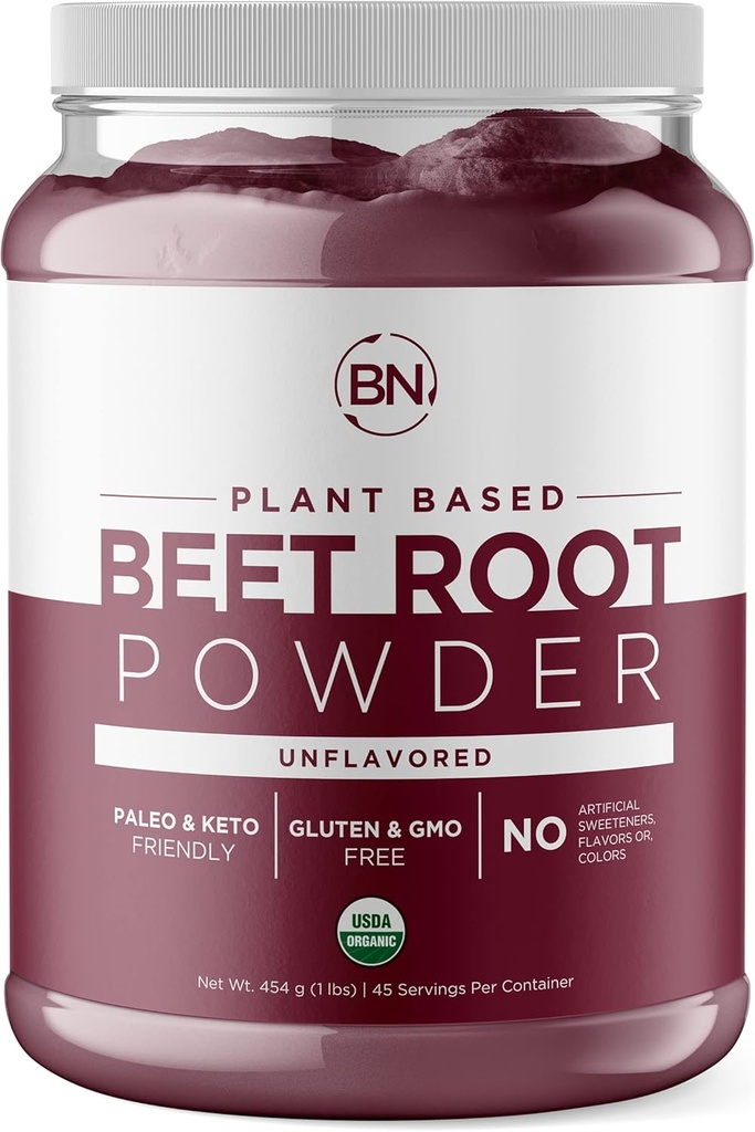 Organic Beet Root Powder - Pure Plant Based Nitric Oxide Boosting Beets for Stamina and Circulation - USDA Organic Beet Powder for your Morning Beet Juice - Non- GMO, Certified Organic, Gluten- Free