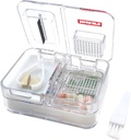 Cestovní Pill Box Medicine, doplňky, Vitamin Pill Organizátor Denní Pouzdro s Pill Cutter Pill Crusher a Grinder (White)