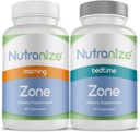 Nutranizujte Zóna doplňkový systém Twin-Pack - Pharmacist- Designed Morning & Bedtime Kapsle s magnesium- Glycinát, Vitamin D3, K2 MK7, Methylfolát, Chrom, Melatonin - 30 Day Supply (120 Počet)