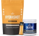 Hydratace & Performance Bundle: 150g Micronised Creatin Monohydrát & Hydrashot Electrolyte Hydration Powder (15 Servings) - Sugar- Free, Vegan, a ideální pro vytrvalost a zotavení
