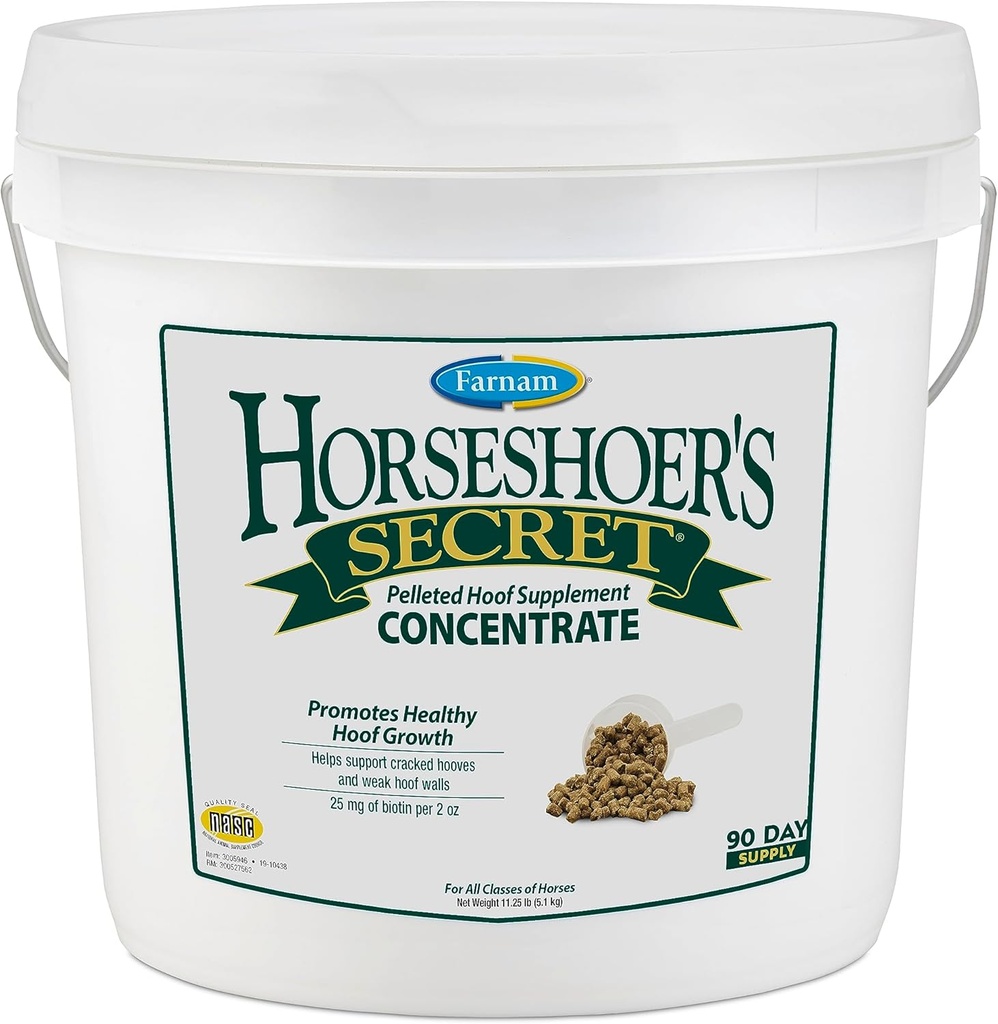 Farnam Horseshoer 's Secret Pelleted Hoof doplňky Koncentrace, Ekonomický vzorec s 25 mg. biotinu na 2 unce sloužící, 11.25 liber, 90 denní dodávka