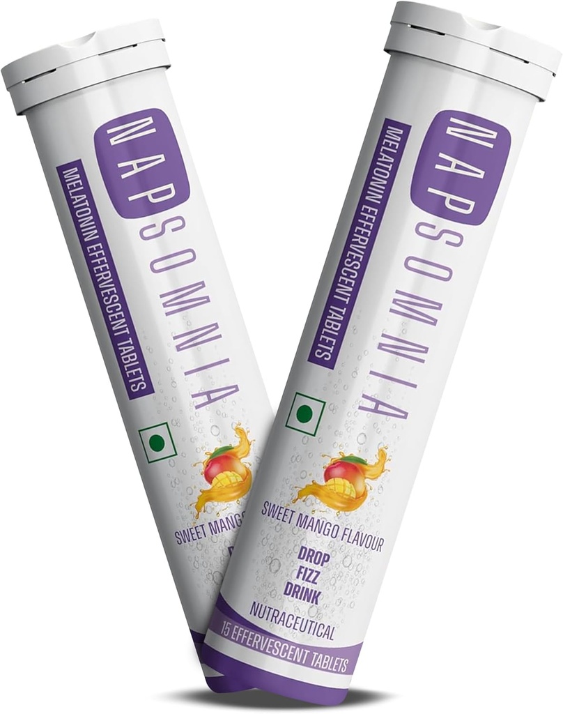 Melatonin Effervescent Tablets (Sweet Mango, 30 Count) - Rozpustné melatonin Kapsle w / L- Theanin, Heřmánek, & Více - Spánková pomoc doplněk pro dospělé - Vegan, non GMO melatonin dodatek