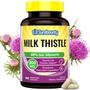Mléko Thistle, Koncentrované Seed Extract, 80% Silymarin, Jaterní podpora Cleanse Detox, Tučné Játra doplňky, Non- GMO, No Gluten & Soy, 90 Veggie Caps, 3 Měsíční dodávky