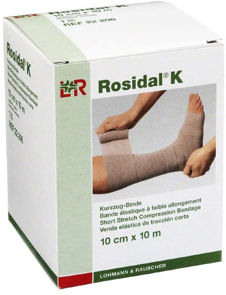 Lohmann & Rauscher Rosidal K Short Stretch Compression Bandage, pro použití v řízení akutního a chronického lymfodému, Edema, a žilní nedostatečnost, 3.93 "x 11 Yards (10cm x 10m), 1 Roll