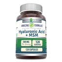 Amazing Applicas Hyaluronic Acid & MSM Dodatek 124; 500 Mg CLANE124; 120 Kapsle 124; Non- GMO CLANE124; Gluten- Free CLANE124; Made in USA