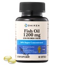 DAIKEN Mini Fish Oil 1200 mg, rTG Omega 3 1000mg, 60 Softgels, High Absorption & Burless Fish Oil for Health Heart, Brain and Such Eyes Support