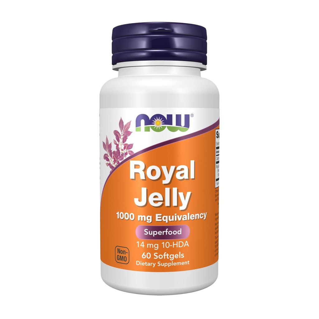 Nyní Potraviny Doplňky, Royal Jelly 1000 mg s 10- HDA (Hydroxy- D- decenová kyselina), 60 Softgels
