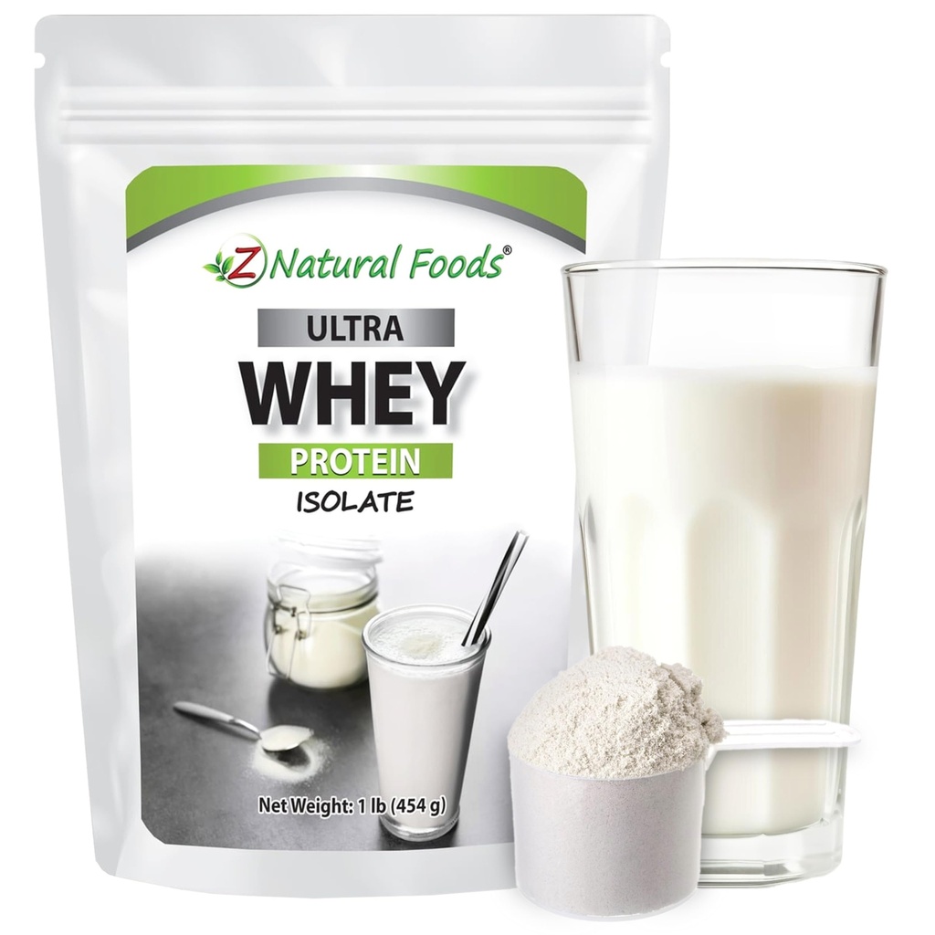 Z přírodní potraviny Ultra syrovátkový izolát prášek - čistý, neochucený, neslazený syrovátkový protein prášek - bez příchutí Syrovátka izolát s vitálními proteiny pro fitness, sportovní výživa, imunitní podpora, 1 LB