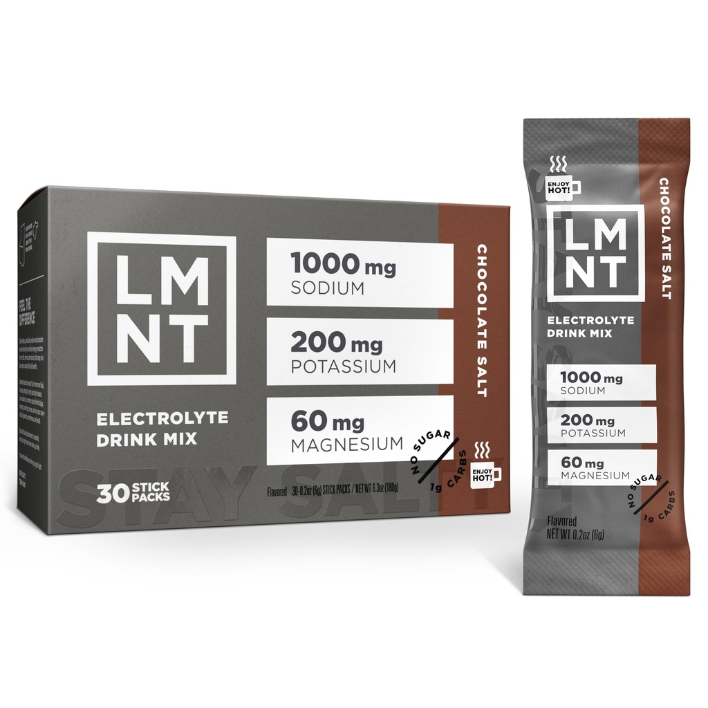 Pij LMNT Nulový cukr Hot Chocolate nebo Coffee Mixer - Čokoláda Salt CLANE124; Pij Mix CLANE124; 30- Počet
