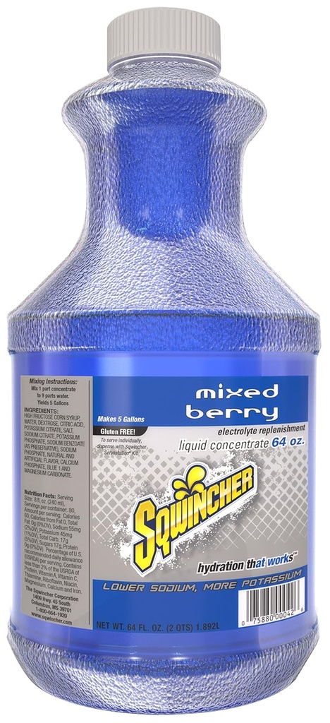 Sqwincher 030320-MB tekutý koncentrát, 5 Gallon Yield, modrý, standard (balení po 6)