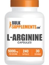 BulkSupplements.com L- Arginin Kapsle - Arginin Supplementary, Dusič Supplementary - Gluten Free, 8 Kapsle per Serving (5000mg), 240 Počet (balení po 1)