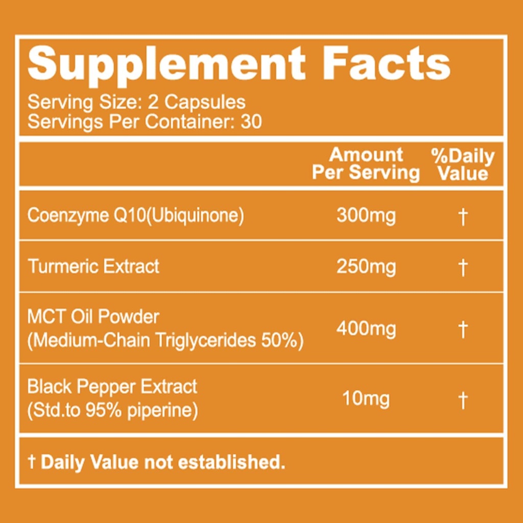 CoQ10 300mg Kapsle, Vegan dodatek pro výrobu energie, Non- GMO, gluten zdarma - 60 Veggie Kapsle