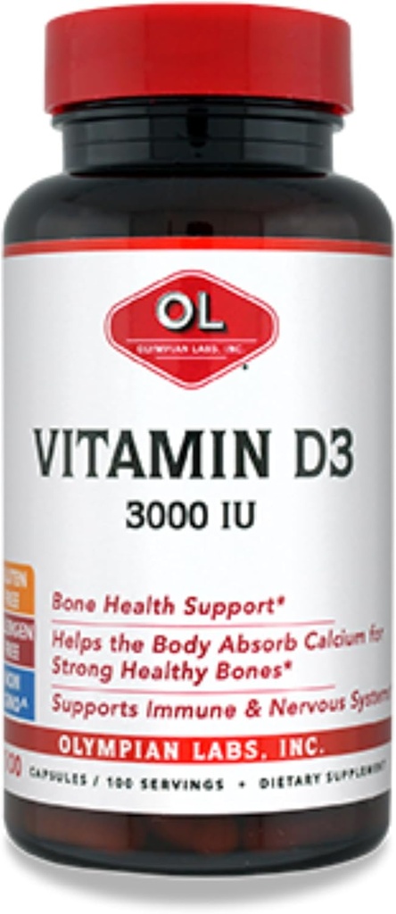Olympian Labs Vitamin D3 3000 Iu 100 Kapsle podporující silné kosti