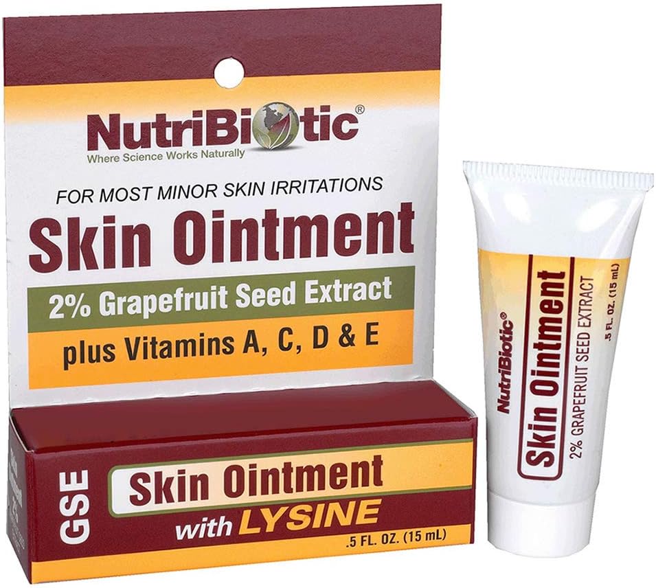 Nutrition Biotic - Skin Ointment .5 Fl Oz Oz OR 124; s GSE, lysin, včelí vosk, Echinacea, Goldenseal, Vitamin E & More 124; Pro drobné kožní dráždění & na podporu zdraví Tkáň 124; Vyrobeno bez gluten & GMO