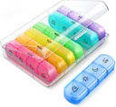 Týdenní Pořadatel pilulek 7 den 4 krát denně, ZIKEE Velký denní pouzdro na pilulky, vitamíny, rybí oleje, doplňky (jasné)