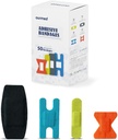 Flexibilní Fabric Obvazy s non-Stick Pad, Latex Free, Rainbow Barvy Adhesive Obvaz První pomoc zranění Péče o kusy, Scraps, Blisters, Tříděné velikosti, 50 Počet