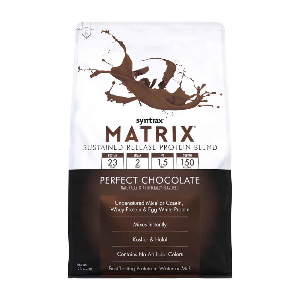 Syntrax Nutrition Matrix - Sustainable-Release Protein Blend, Perfect Chocolate 5 liber.