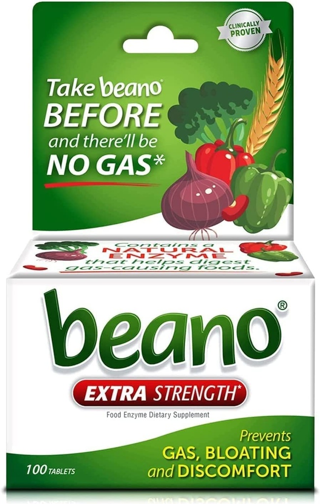 Beano, Ultra 800, Plyn Prevention and Digestive Enzyme Dodatek, 100 Počet