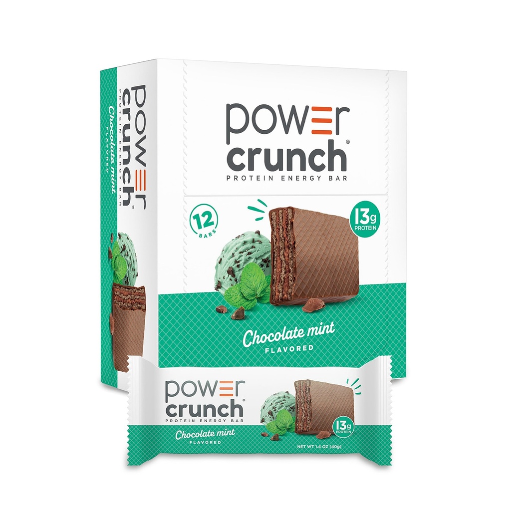 Power Crunch Protein Wafer Bary, High Protein Snacks s vynikající chutí, čokoládová mincovna, 1.4 Ounce (12 Počet)