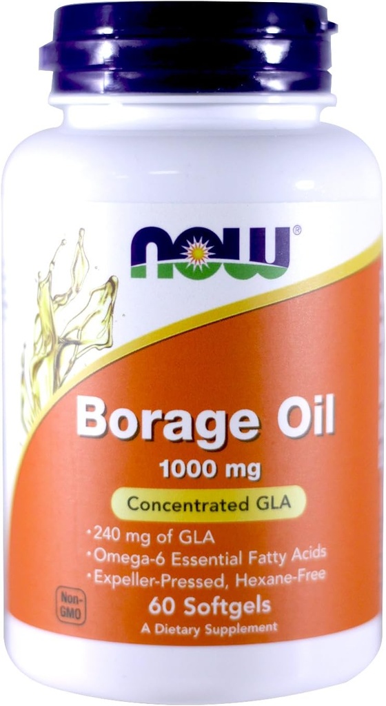 Nyní Borage Oil 1000mg, 60 Softgels (Balení po 2)