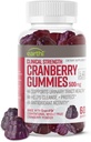 Klinická síla Cranberry Gummies 500mg - Podpora močení Zdraví pro ženy a muže - Antioxidant Superfood to Cleanse & Protect - Cran d 'Or Cranberry Powder Supplement (60 Gummies)