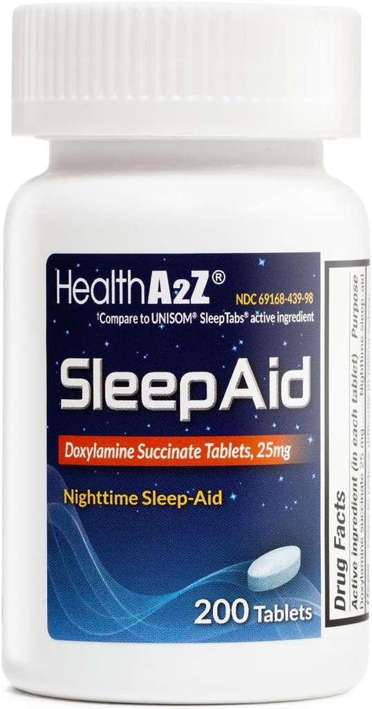 HealthA2Z ® Sleep Aid PHARMAN124; Doxylamin Sucinate 25mg PHARMAN124; (200 čísel (balení po 1))