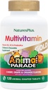 NaturesPlus Animal Parade Gold Children 's Multivitamin - Assored Cherry, Orange & Grape Flavors - 120 Animal- Shaped Chewable Tablety, Balení po 4 - Vegan, Gluten zdarma - 240 Celkem Služeb