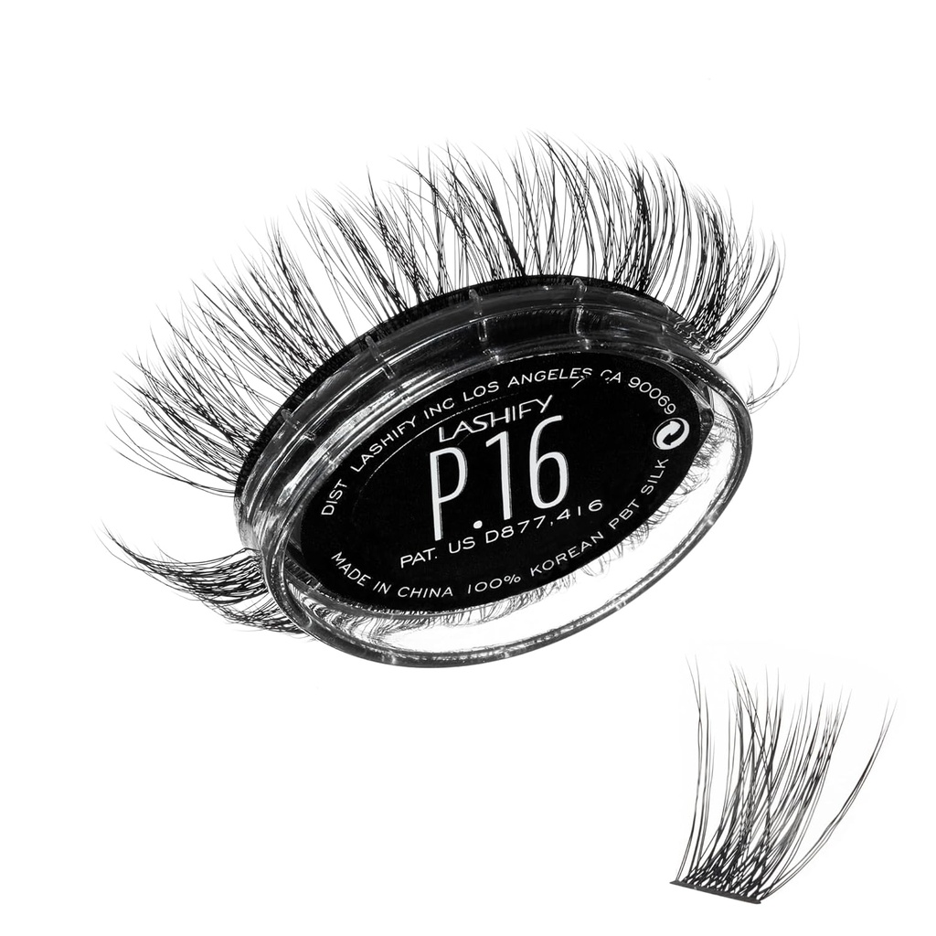 Lashify Plushy 16mm Gossamer řasy v černé, snadné DIY falešné řasy pro objemný, ale stále přírodní vzhled