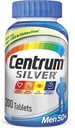 Centrum Silver Multivitamin pro muže 50 Plus, Multivitamin / víceminerální doplněk s vitamínem D3, B vitaminy a zinek, gluten zdarma, Non- GMO ingredience - 200 Počet
