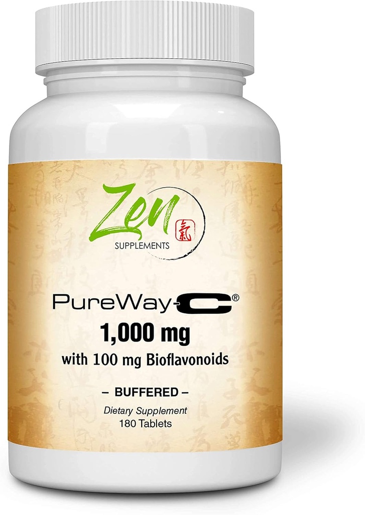 Buffered Vitamin C 1000mg- Advanced Vitamin C dodatek s Rose HIPS, Bioflavonoid Complex & More - imunitní podpůrný systém a antioxidant Support -Non- GMO - 180 Ascorbic Acid Powder Tablety