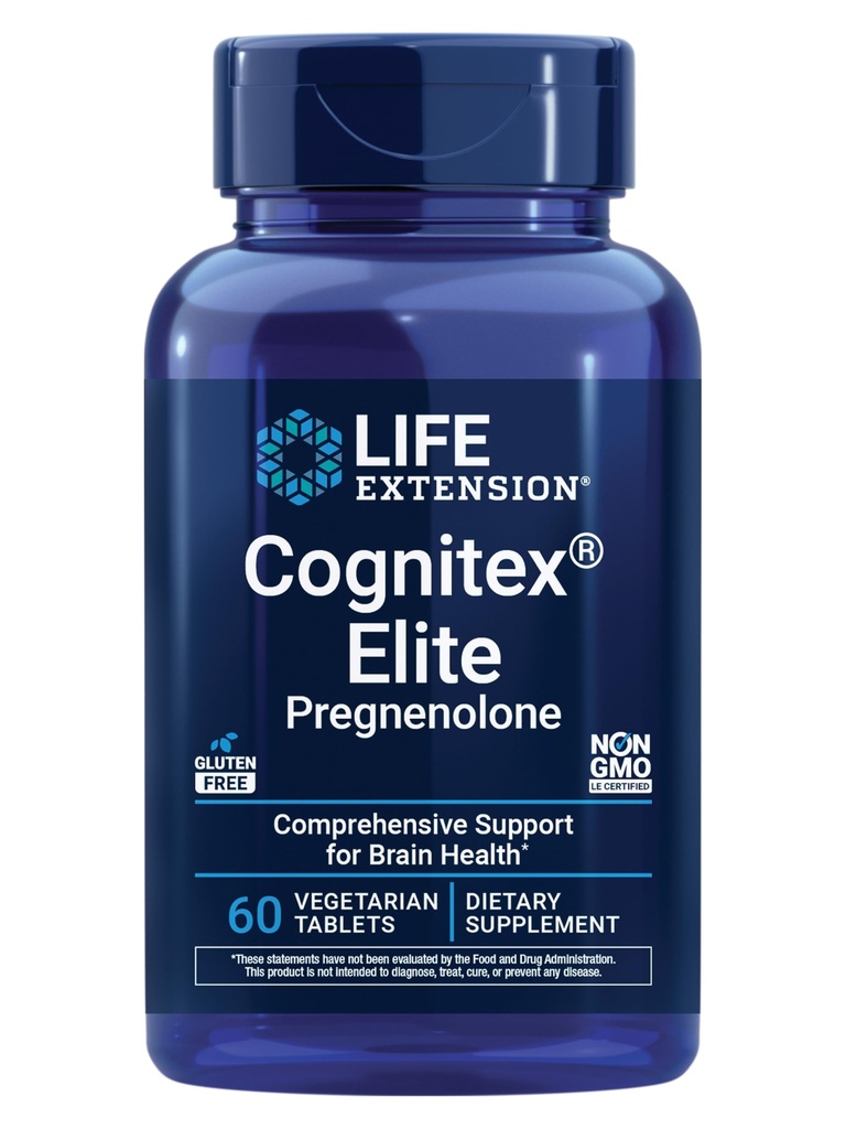 Life Extension Cognold ® Elite těhotenolon, sage, Blueberry, ashwagandha, fosfatidylserine, Advanced Formule, Pozor, Focus, Paměť, Gluten- Free, Non- GMO, Vegetarian, 60 Tablety