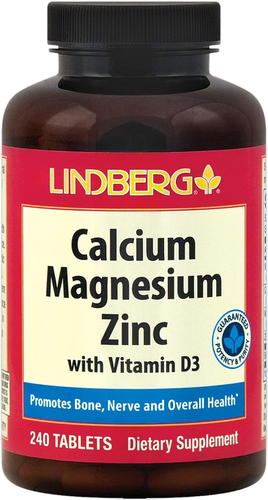 hořčík zinečnatý 124; 240 kaplety 124; s vitaminem D3 a boronem 124; vegetariánské, non-GMO, gluten zdarma dodatek 124; podle Lindberg