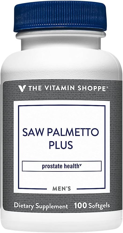 Vitamin Shoppe Saw Palmetto Plus - doplněk pro zdraví prostaty - 160mg Saw Palmetto Extract s vynikajícím zdrojem zinku, vitaminu E a B6 (100 Softgels)