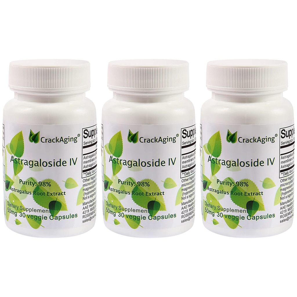 Cracking Super- Absorpce Astragalosid IV 98% Anti- Aging doplňky pro podporu imunity dospělých 50mg / Cap 90 Caps ve 3 lahvičkách