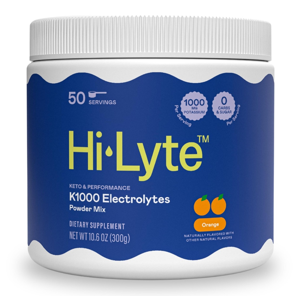 Hi- Lyte K1000 Electrolytes Powder Mix Orange Keto & Performance, 50 Služeb