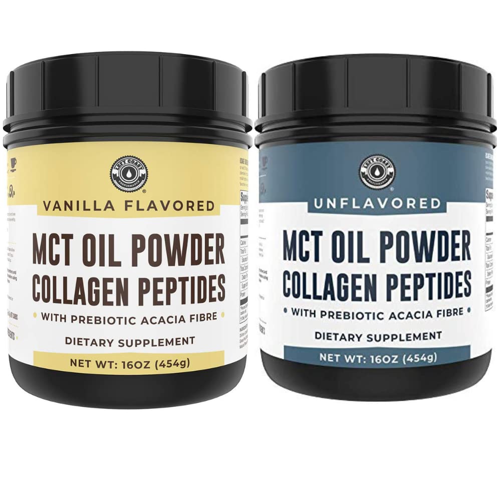 Výkon levého pobřeží Keto Vanilla MCT Kolagen Prášek a Keto Neochucené MCT Kolagen prášek