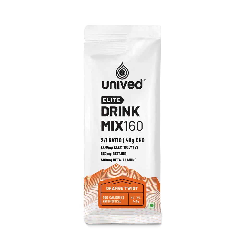 Unived Elite Drink Mix 160 CZ124; Isotonic Energy Drink CZ124; 2: 1 Poměr & 40g Karboryty s Betaine & Beta-Alanin CZ124; Endurance Sports Drink Orange Twist, 8 Pack