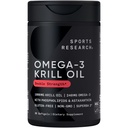 Sport Research Krill Oil Dodatek s EPA & DHA Omega 3, Fosfolipidy & Astaxanthin z Antarktického krilu - Nejvyšší koncentrace krilového oleje pro muže a ženy - 1000mg, 30 Softgel Kapsle