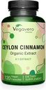 Vegavero Organic Ceylon Cinnamon 124; 2000mg CLANE124; USDA Certified CLANE124; NO Umělé přísady CLANE124; 4 Month Supply CLANE124; Lab- Tested, Non- GMO CLANE124; 120 Kapsle CLANE124; Vegan