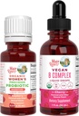 MaryRuth Organics Precision Probiotic Probiotic for Women (Raspberry) & B Complex Drops (Cherry) CLAN124; USDA Organic, Clean Label Project Overified ® CLAN124; Vitaminy pro Gut Health & Imunity CLAN124; Vegan, Non- GMO, gluten zdarma