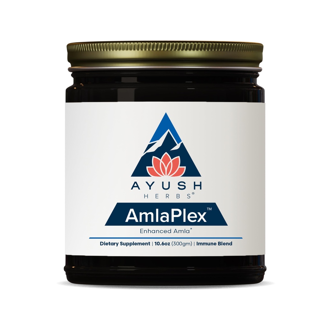 Ayush Herbs AmlaPlex - Amla Jam, Chyawanprash for Imunitary Support & Digestive Health, Chyavanprash, Indian Honey Jam with Amla, Ashwagandha - 10.6 oz Jar (1 hrabě)
