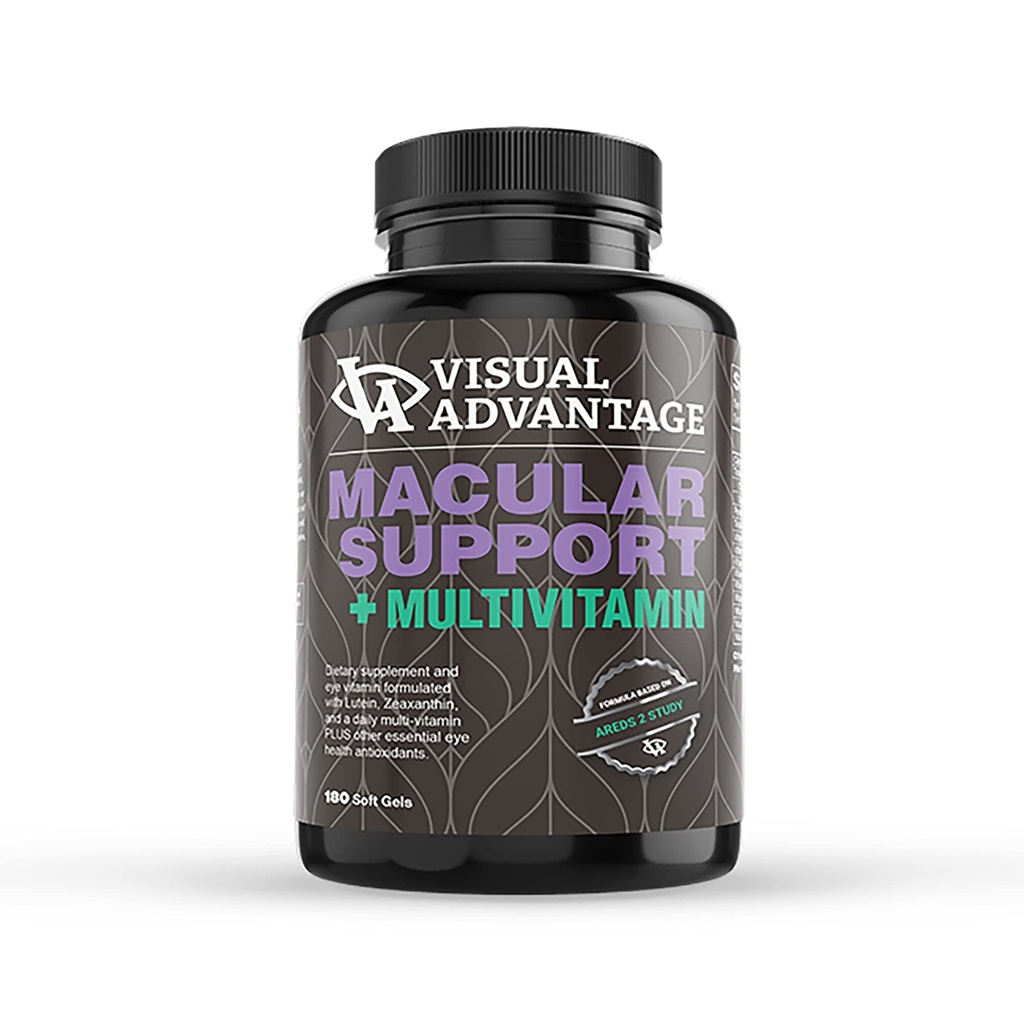 Lunovus Macular Support Plus Multivitamin Na základě AREDS 2 Study - Eye Vitamíny pro makulární podporu - Minerální dodatek s Luteinem a Zeaxanthin - 180 Soft Gels