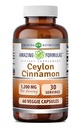 Amazing Applicas Ceylon Skořice 1200 Mg dodatek 124; Vegetariánské kapsle 124; Non-GMO CLANE124; Gluten- Free CLANE124; Made in USA (1 balení 124; 60 Počet)