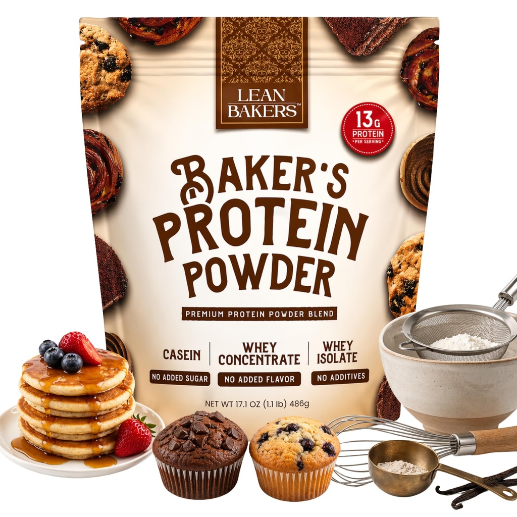 Baker 's Protein Powder Pure Natural Protein Mixend, Syrovátka izolát, syrovátka koncentrát, kasein, gluten zdarma, bez sladidel, bez příchutí, 17,1 oz, pro pečení vysoké bílkoviny nízkokalorické Snacks