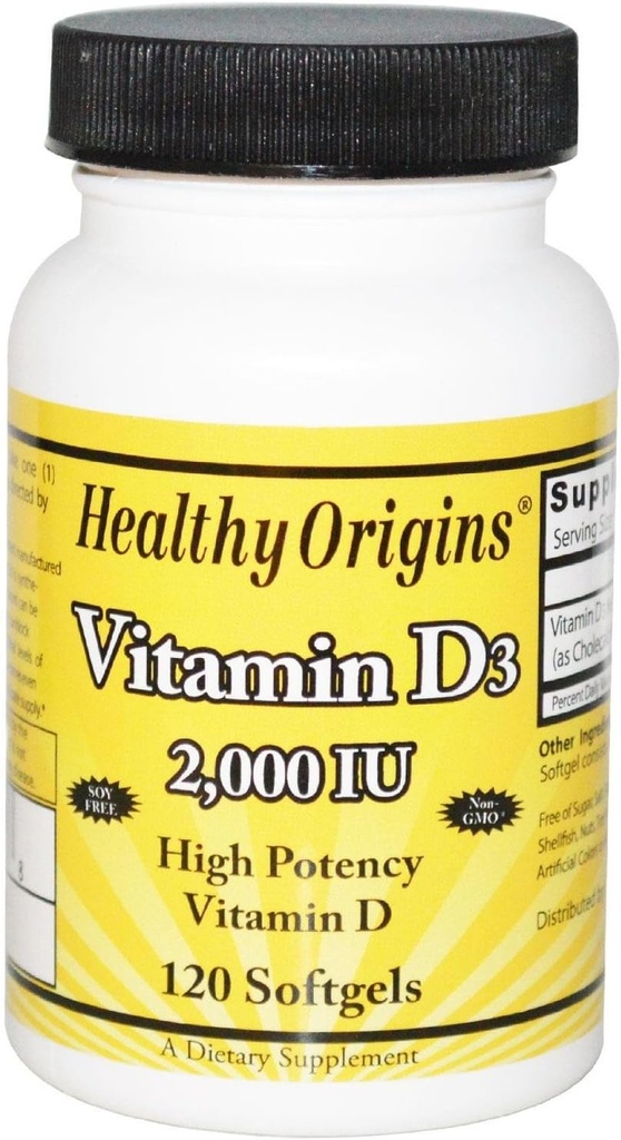 Zdravý původ vitamin D3, 120 Počet